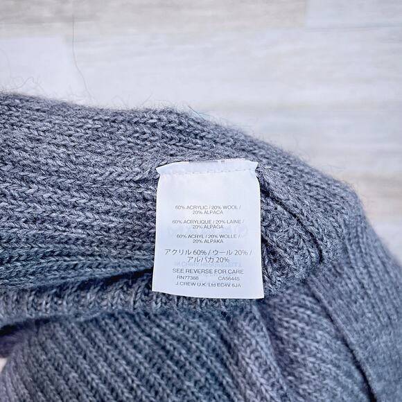 J CREW Open Back Flannel Ribbed Sweater Dress Gray Wool Alpaca Womens Small - Picture 6 of 8